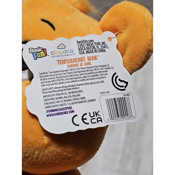 Care Bears Tenderheart Bear Plush 11" Basic Fun! Orange Stuffed Animal Toy - Picture 6 of 6